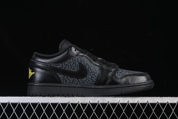 Air Jordan 1 Low Elephant 2025新款男生爆裂紋 危險警告 低幫文化休閒板鞋