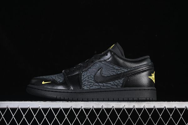 Air Jordan 1 Low Elephant 2025新款男生爆裂紋 危險警告 低幫文化休閒板鞋