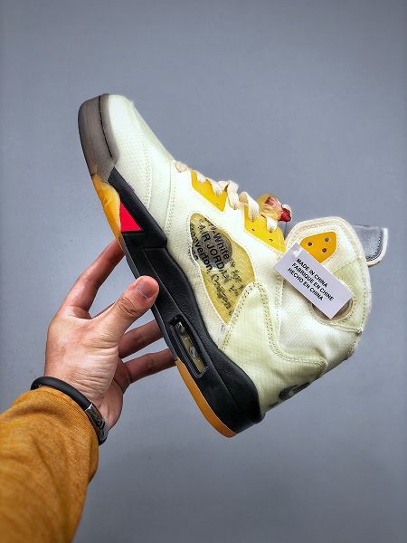 Air Jordan 5 x off white 2022新款 聯名款喬丹5代男款籃球鞋 最大有47碼