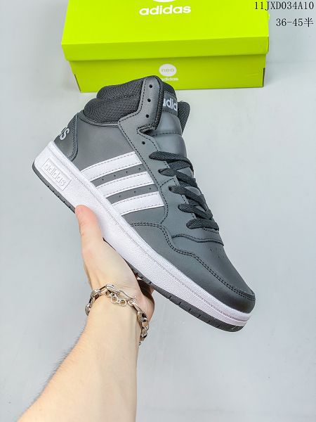 Adidas HOOPS 3.0MID 2022新款 羅馬系列高幫復古系帶男女款運動板鞋