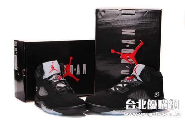 air jordan 籃球鞋系列 喬丹5代 2014新款 男生高幫透氣運動鞋 黑色 