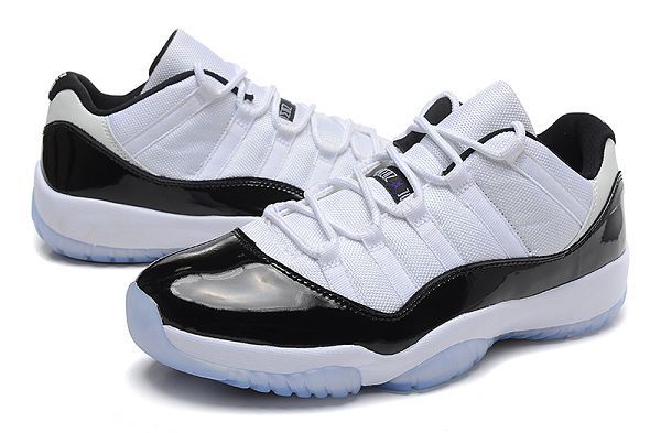 Air Jordan 11 low 喬丹11代 情侶款經典低幫白黑色籃球鞋 