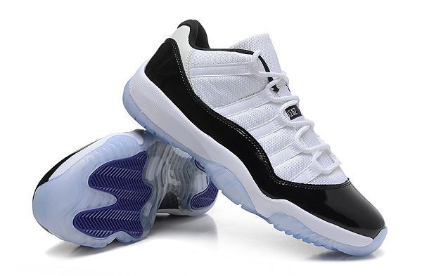 Air Jordan 11 low 喬丹11代 情侶款經典低幫白黑色籃球鞋 
