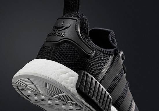 Adidas Originals NMD Runner 2022新款 三葉草網面透氣泡沫底情侶鞋 黑色 