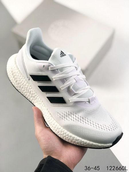 Adidas PureBOOST 22 LTD 2023新款 飛織系列爆米花高彈男女款慢跑鞋