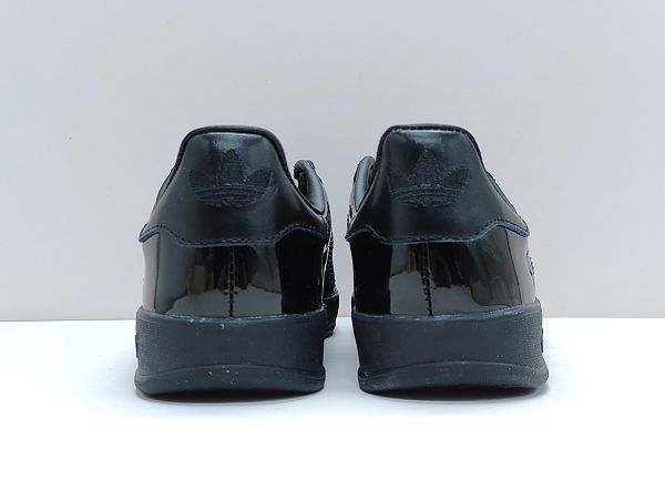 Adidas originals Gazelle Indoor 光滑黑色皮革面情侶休閒鞋