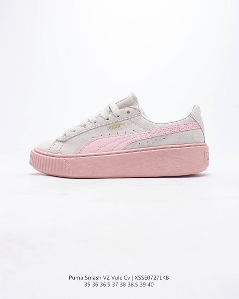 PUMA SMASH v2 VULC CV 2022新款 低幫皮面厚底增高女款老爹鞋