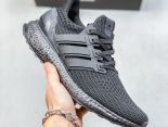 Adidas Ultra Boost Triple Black UB4.0 情侶款爆米花織物鞋面休閒運動鞋 