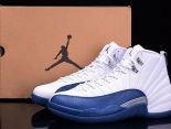 air jordan 12 retro 新款上市 時尚男款個性高幫籃球戰靴 白寶藍 