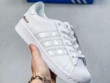 Adidas三葉草 Originals Superstar Pride RM貝殼頭插卡系列 白色男女款低幫經典百搭休閒運動板鞋