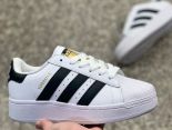 Adidas Superstar Xlg 三葉草貝殼頭板鞋 白黑色厚底低幫情侶鞋